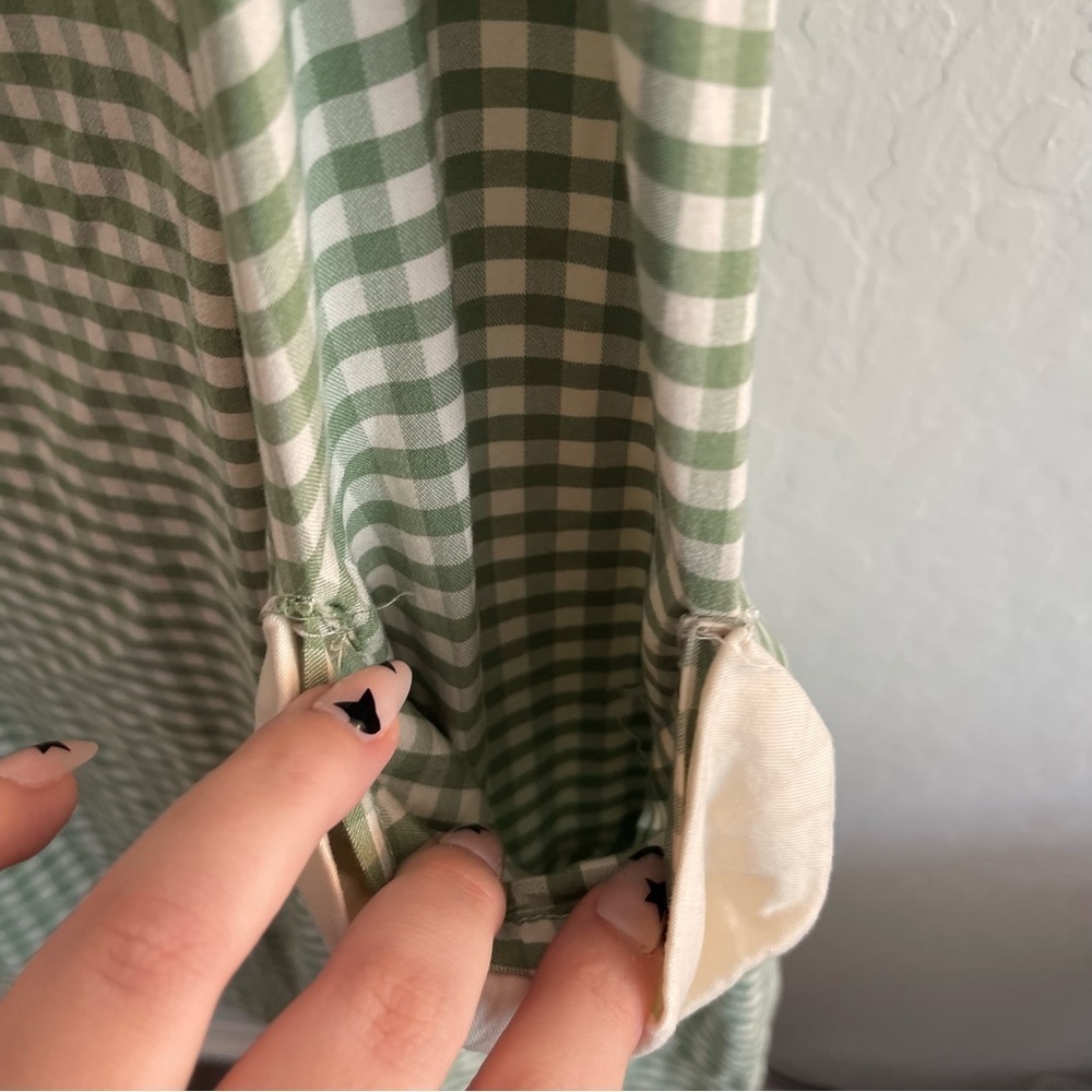 Torrid Retro Chic Fit & Flare Dress Green Gingham Mini Dress Womens Plus Size 24 - Picture 8 of 11